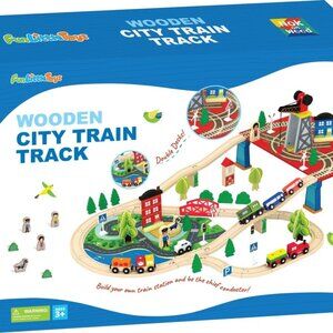 City Track Wooden Train Toy Set